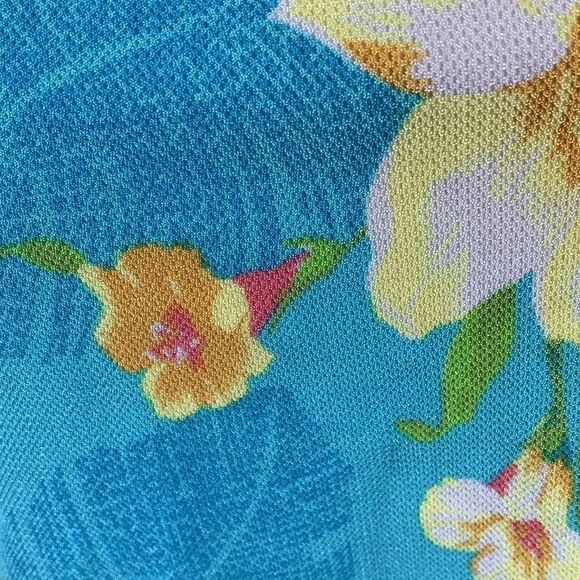 Liz Claiborne Hawaiian Turquoise Top size 16 EUC - Picture 2 of 6
